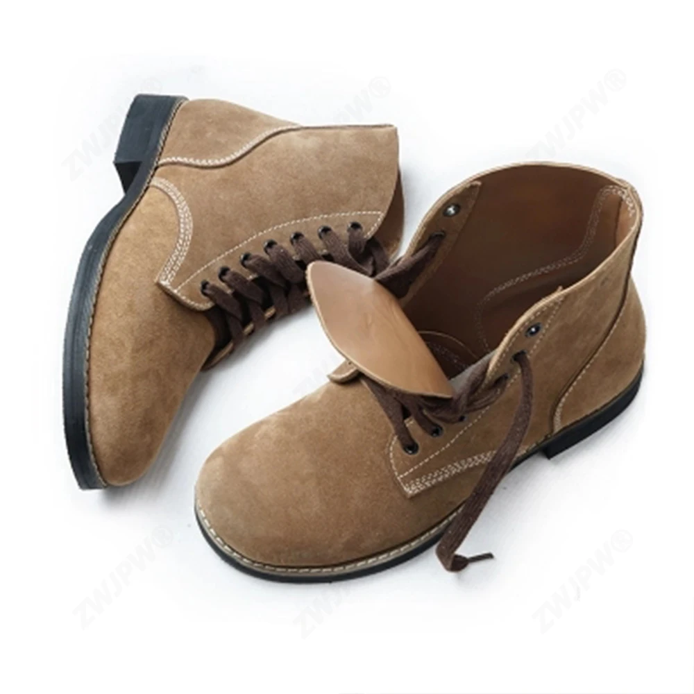 Botas de campo M1943 de cuero vintage, cortas resistentes - imagen 4