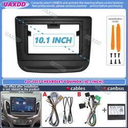 For 2017 CHEVROLET EQUINOX 10INCH 2 Din Car stereo radio Android frame panel fascia cable video harness adapter decoder canbus