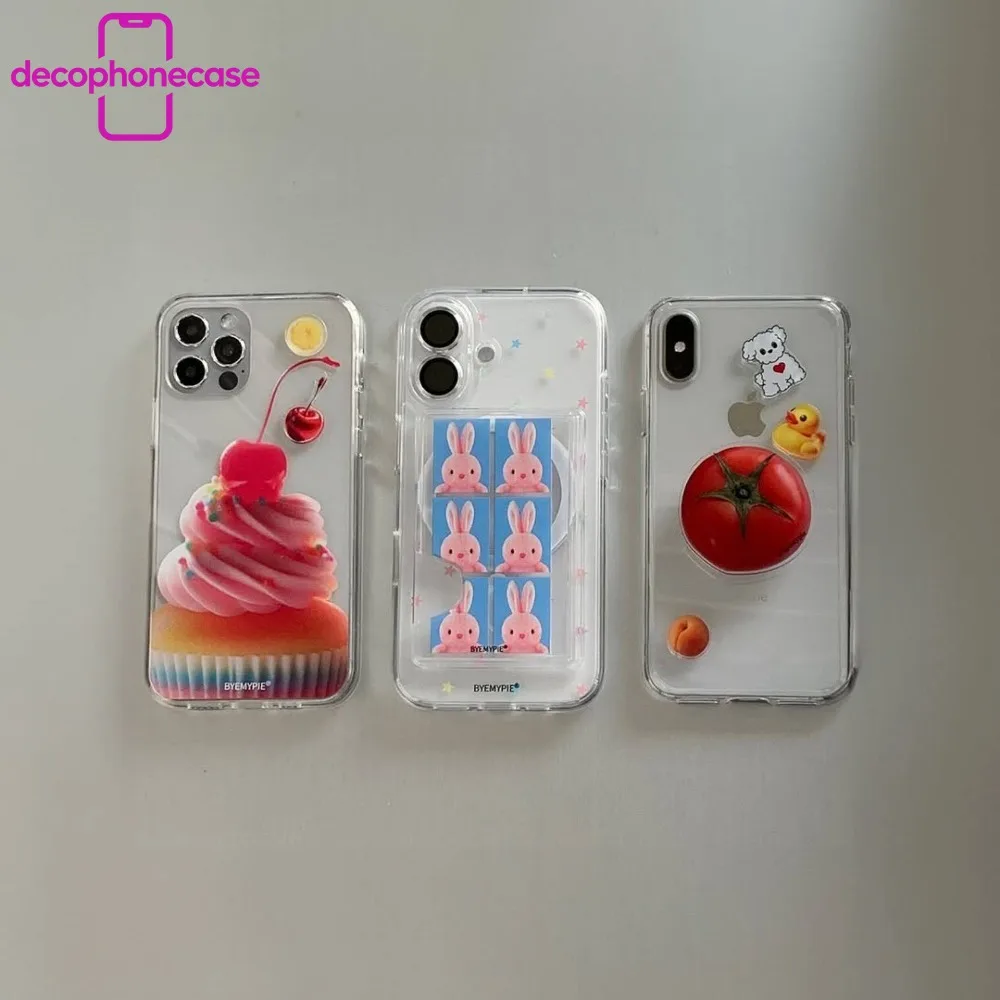 Funda de acrílico de 2.5mm con diseño de cachorro adorable y pastel de manzana verde ciruela, y funda de TPU Bayer importada de Alemania para iPhone 17 Pro Max Air