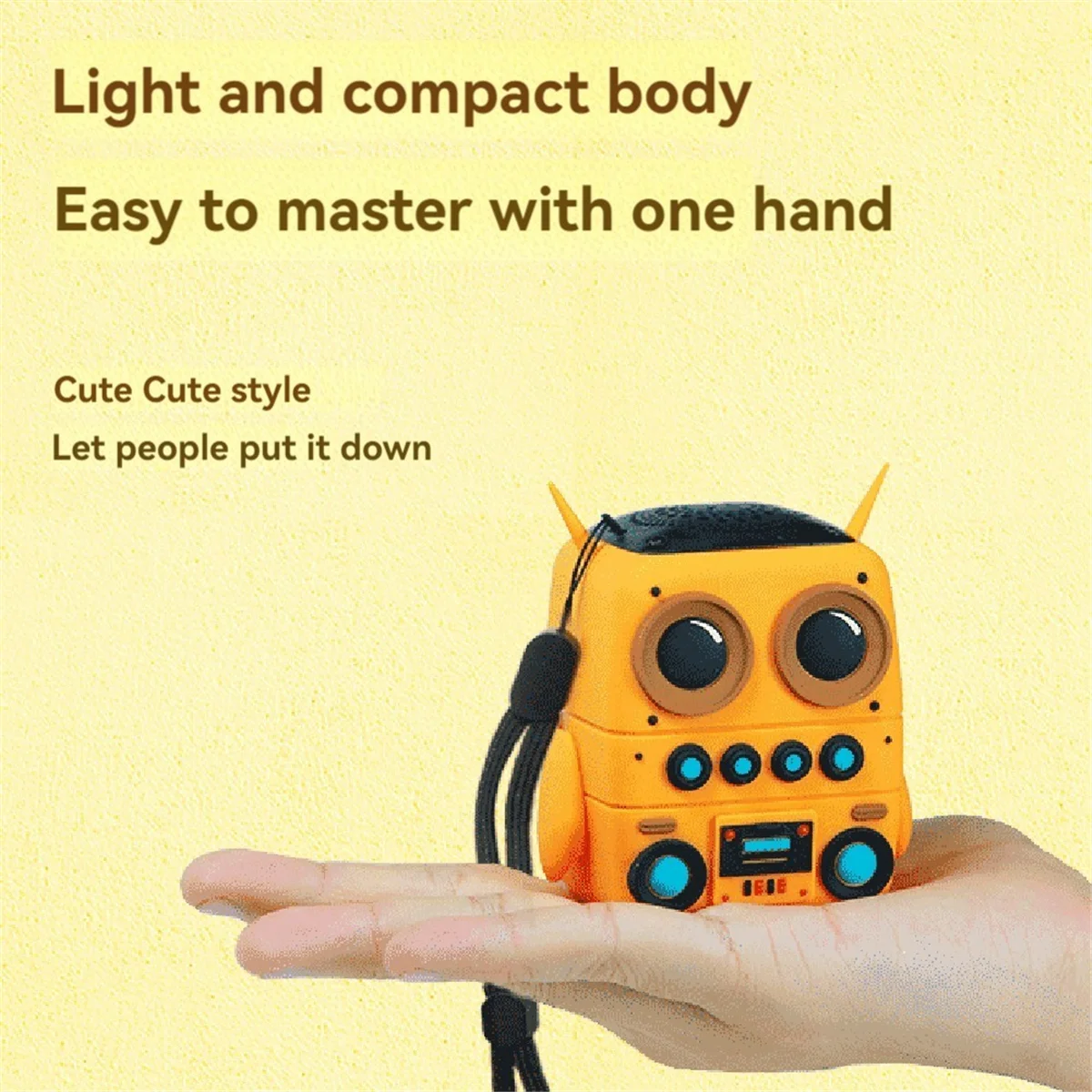 Robot Bluetooth Speaker Smart AI Audio Alarm Clock Waterproof Computer Speaker Smart Yellow Person Audio Outdoor Speaker