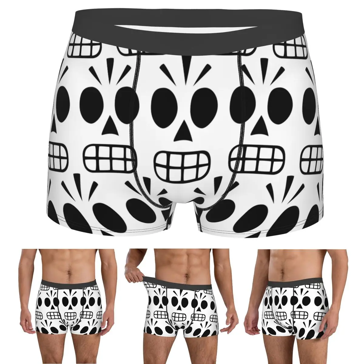 Boxer Underpants Shorts Manny Calavera Panties Men Ventilate Underwear for Homme Man Boyfriend Gift