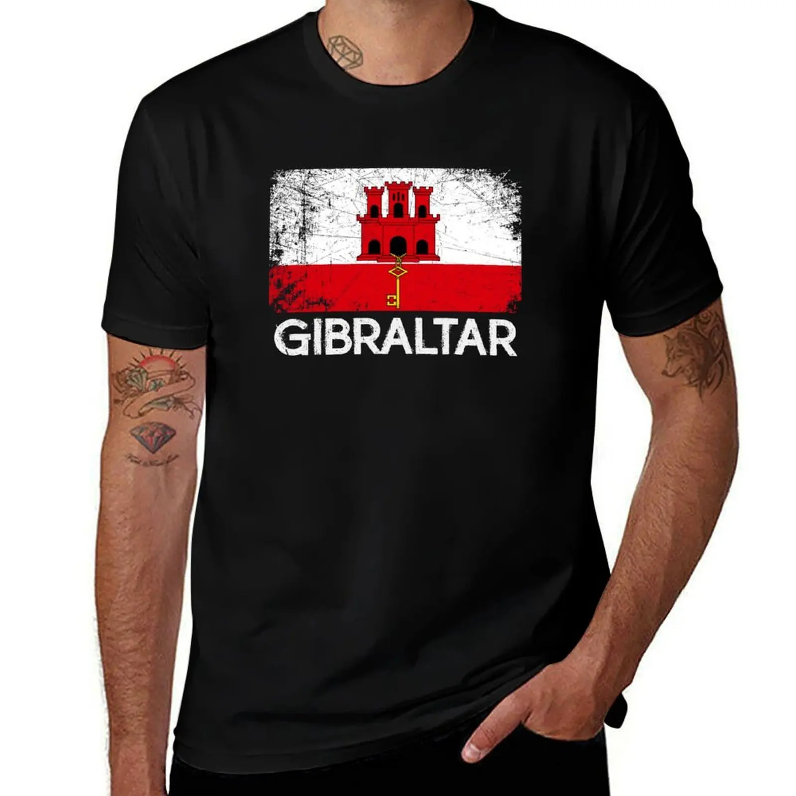 

Gibraltar Flag Design Vintage Made In Gibraltar Gift T-Shirt sublime clothes blanks heavy weight t shirts for men