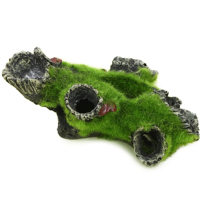 1 unidad de tronco de árbol de resina para acuario, decoración para peceras, para ocultar camarones y peces, roca paisajística, cueva para esconder, decoración de árbol