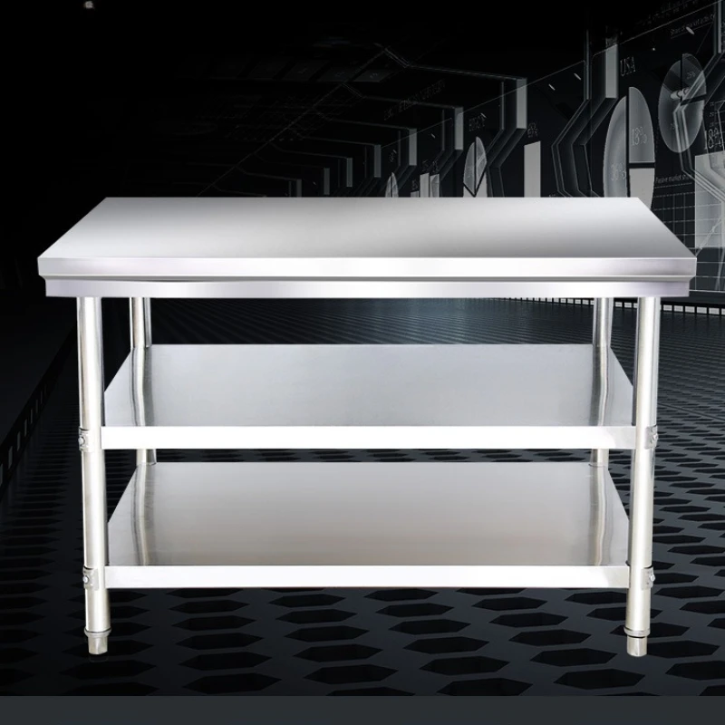 منضدة مطبخ سميكة وموسعة من ثلاث طبقات من الفولاذ المقاوم للصدأ للمطاعم والفنادق ووحدة تحكم عملية الطبخ التجارية