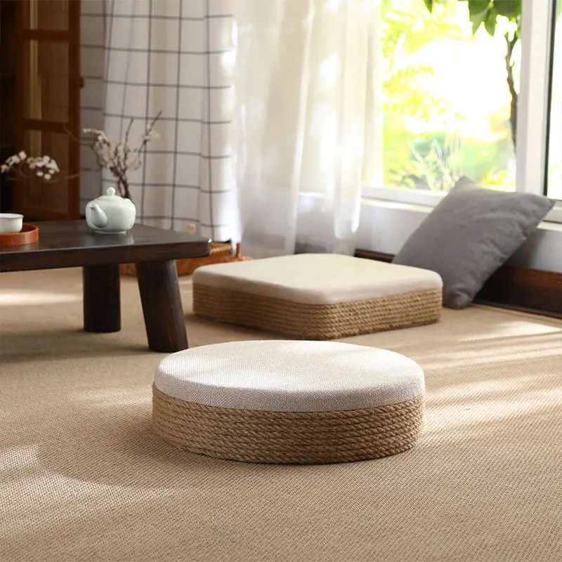 Japanese Creativity Hand Woven Futon Sofa Cushion In Living Room Bedroom Balcony Bay Window Tatami Futon Cushion