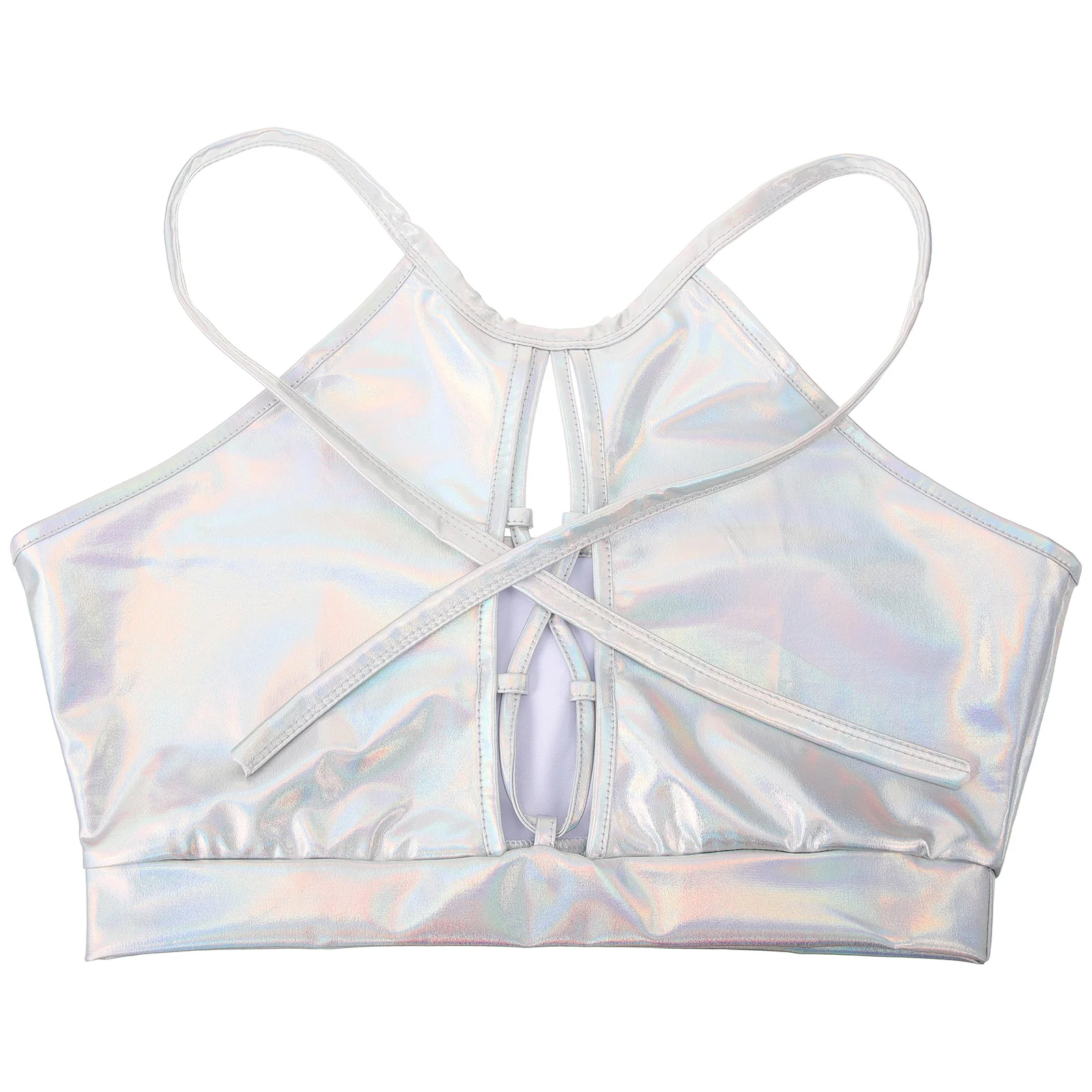 فستان نسائي قصير بدون أكمام لامع مقاس M مثير للحفلات الراقصة ومهرجان الشاطئ ملابس علوية نسائية غير رسمية #3