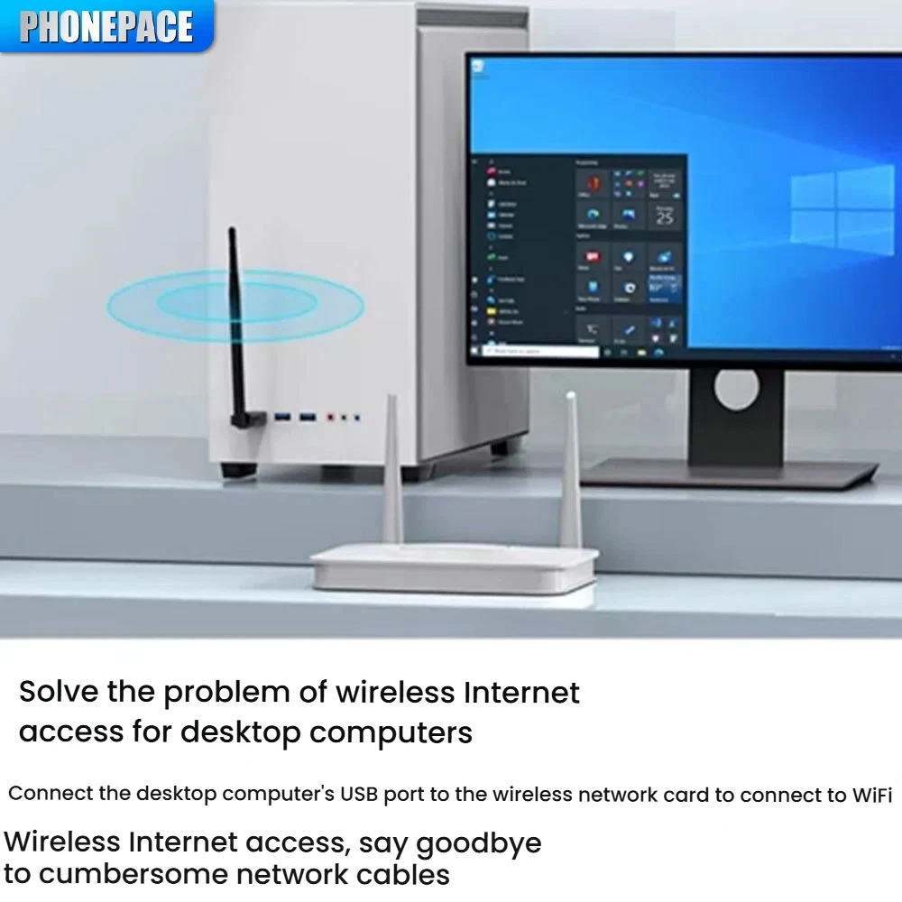 

WIFI 6 USB Adapter AX286 Network Card Dongle 2.4GHz 802.11AX Antenna Signal Reception For Laptop Windows 10 11 Driver Free