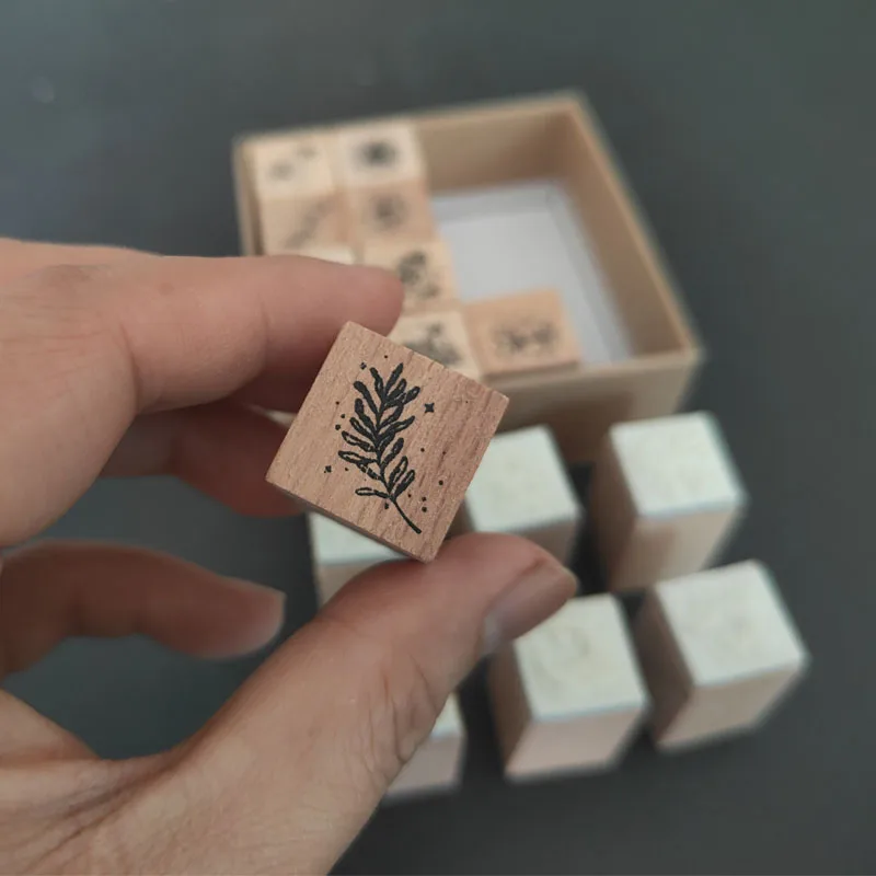 DIY Stamping Art Bowknot Petal Leaf Wood Stamps for Scrapbooking Card Making Planner Decor Journal Business Stamp Office Seal