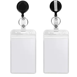 Transparent Name Card Holder Keychain Badge Set Lanyard ID Card Holder Neck Strap Nurse Business Card Holde Key Holder Wholesale