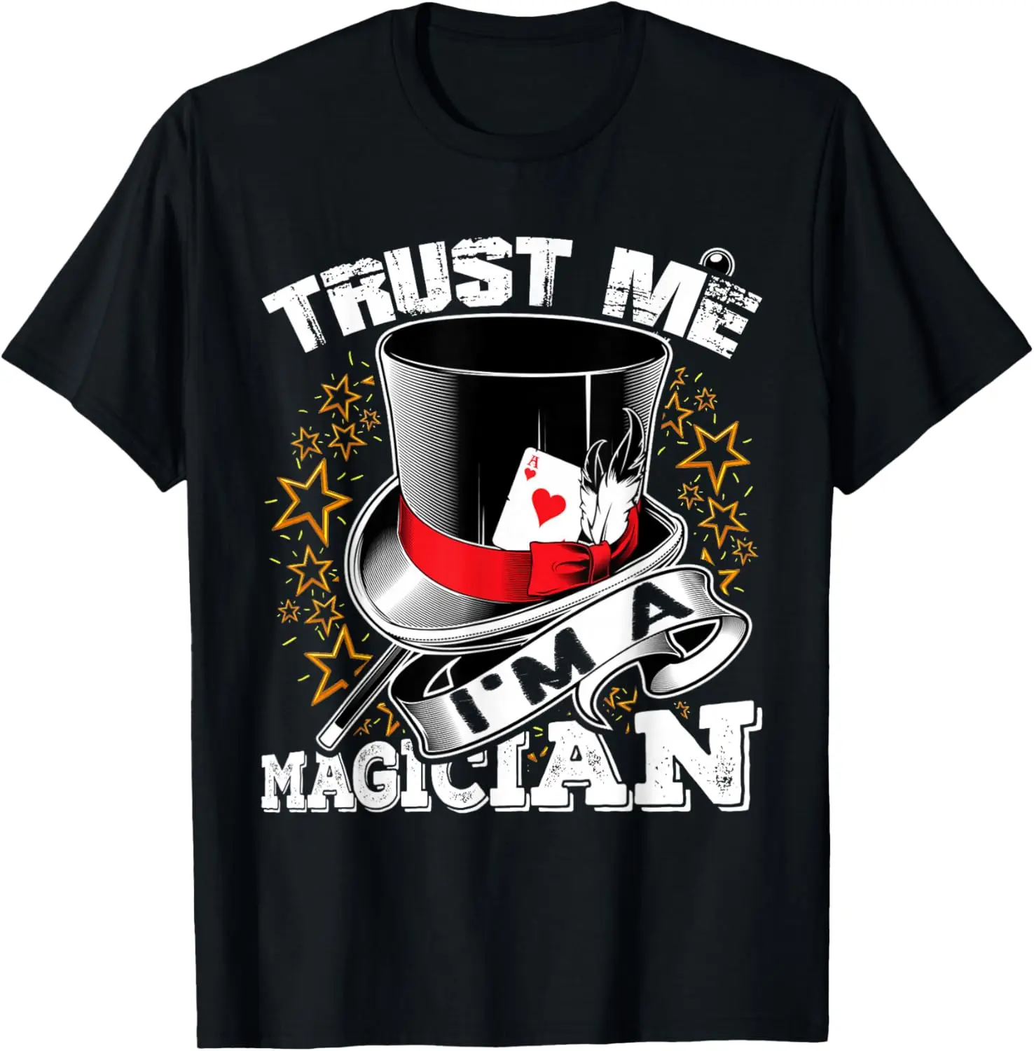 Herren Damen Vintage Trust Me I'm A Magician Grafik-T-Shirt Streetwear Übergroßes T-Shirt Sommer Lässige Baumwoll-Tops Humor-Kleidung