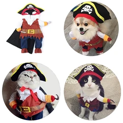 Cat Creative Costume Puppy Cosplay Pirate Clothes Funny Dog Clothing For Small Medium Dogs Cats Novelty Dachshund Pet Supplies