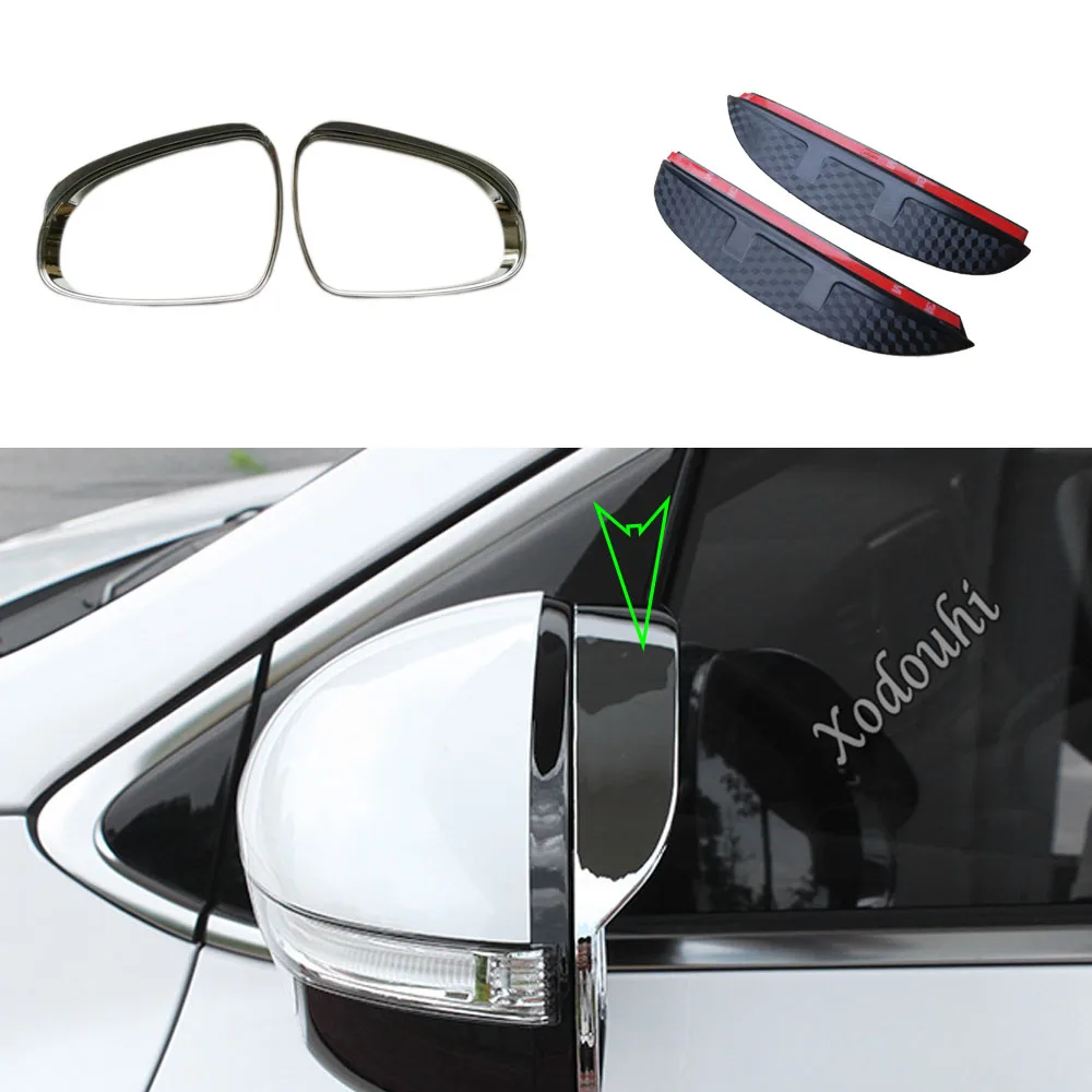 

Car Rear View Side Glass Mirror Trim Frame Rain Shield Sun Visor Shade ABS Eyebrow 2PCs For Kia Sportage KX5 2016 2017 2018