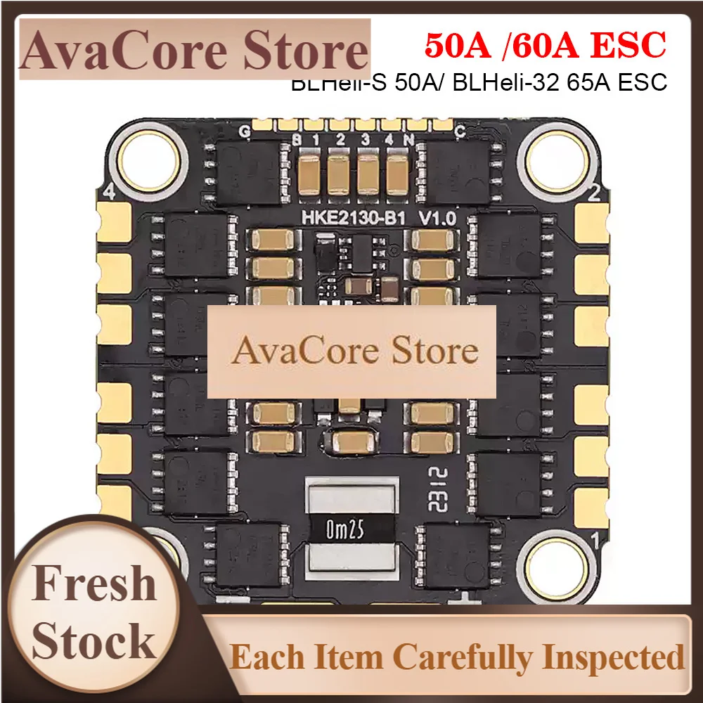AvaCoreHAKRC BLHeli-S 50A/ BLHeli-32 65A 4in1 Brushless ESC Support DShot 150/ 300/ 600/ PWM/ Oneshot 2-8S Lipo for RC FPV Racin