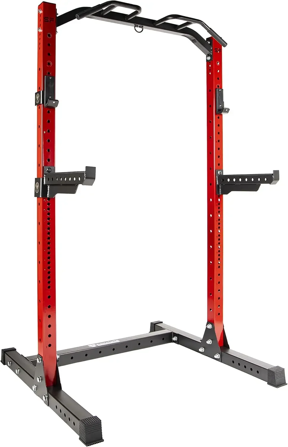 Fitness 1,000 Pound Capacity 3” x 3” Power Cage Power Rack Squat Stand, Includes J-Hooks and Safety Spotter Arms, Opti