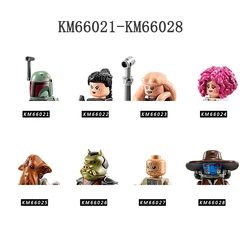 KM66021-KM66028 빌딩 블록 Cad Bane Gamorrean 가드 브릭 봇 펫 피규어 턱받이 Fortuan Quarren 미니 조립 완구, 세트당 8 개