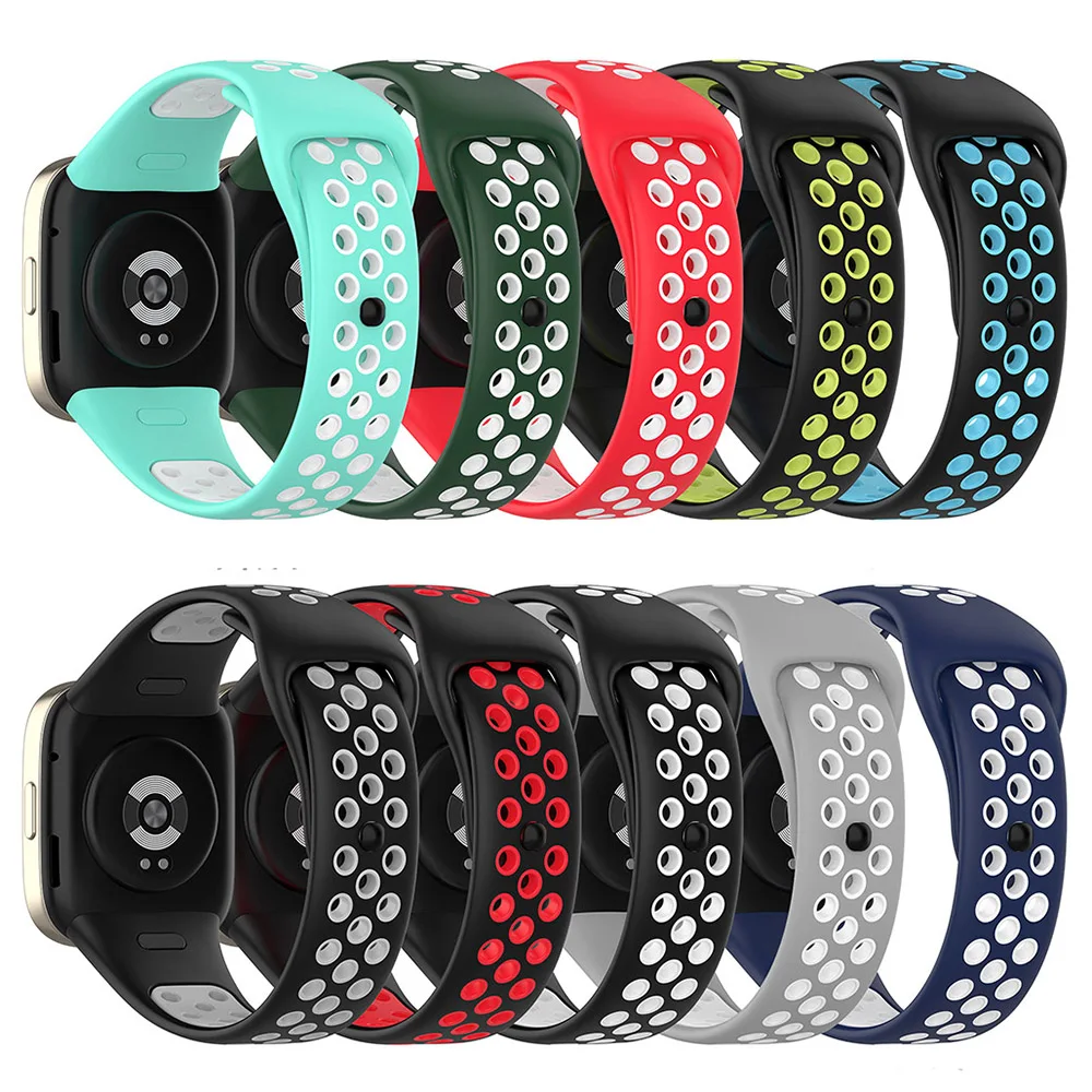 Sport Silicone Strap For Redmi Watch 3 Smart Watch Band Two-Color Bracelet Watchband