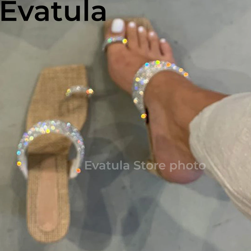 Summer Platform Slippers Women Designer Square and Circle Crystal Shoes High Heel Mules Csual Beach Holiday Slides Shoes Female