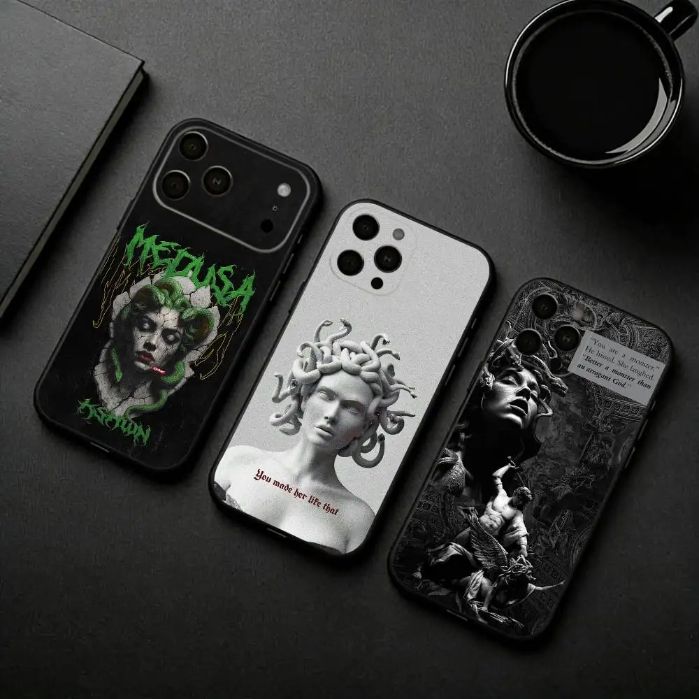 

Medusa Greek Mythology Look At Me Phone Case For iPhone 17pro, 16,15,14,13,12,11 X XR Plus,Others Soft Black Cover