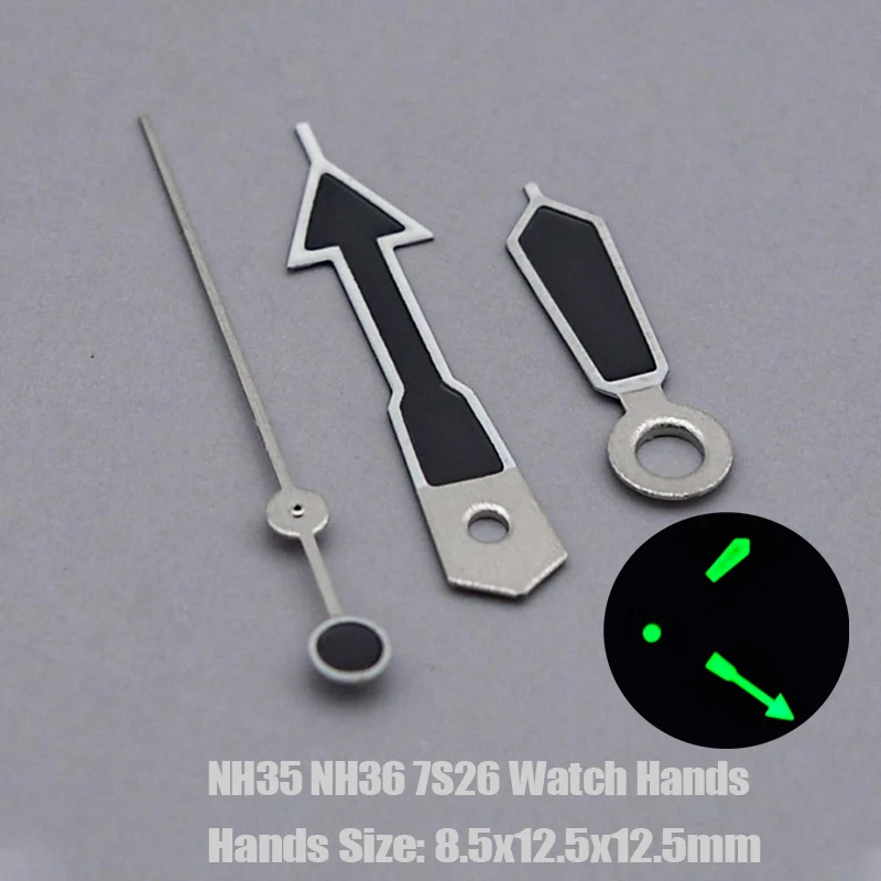 

NH35 Watch hands SKX hands Green Luminous Watch Pointer Fit For SKX007 SKX009 7s26 NH36 NH35 movement Hands Men watches Parts