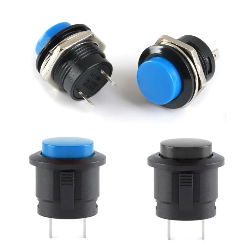 10pcs R13-507  push-button switch snap-fit Button switch 16mm circular lock free self resetting switch Jog switch