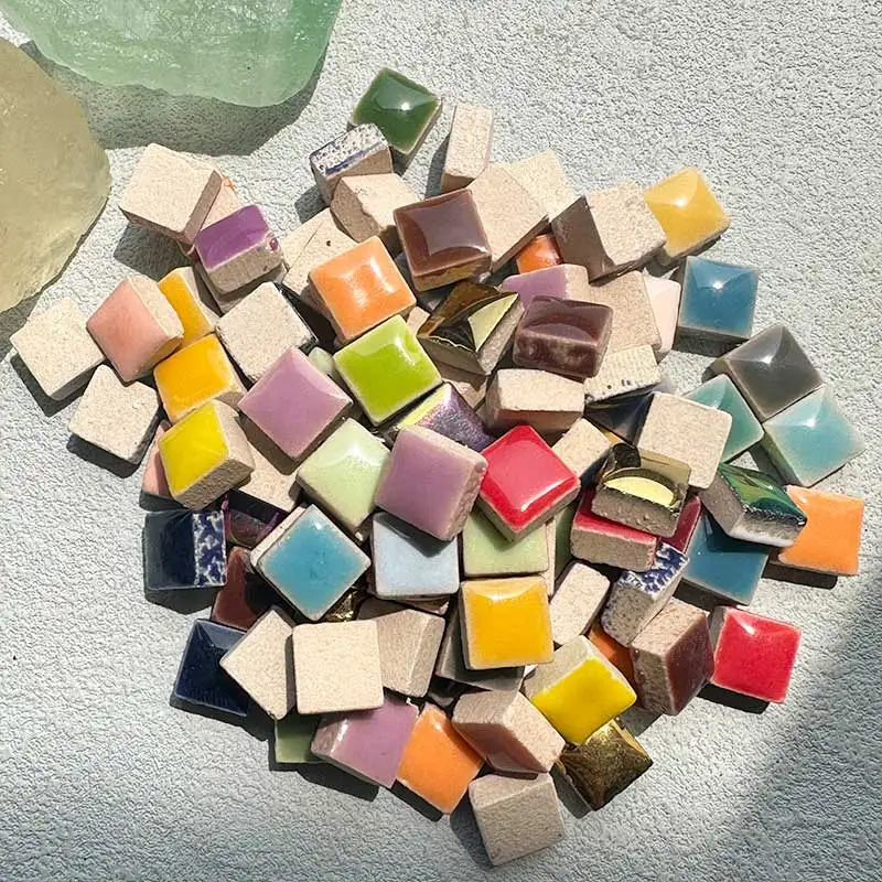 

DIY 100g Ceramic Mosaic Tiles for crafts Handmade Ornaments Tiles Crafts Mixd Colorful Crystal for Decorative Materials arte 917