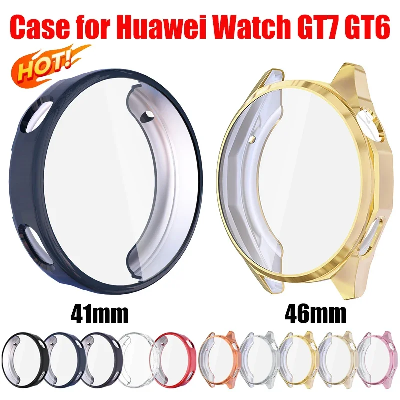 Soft TPU Case for Huawei Watch GT7 41mm 46mm Screen Protector Accessories Bumper Shell Film Anti Fall for Huawei Watch GT6 Cover