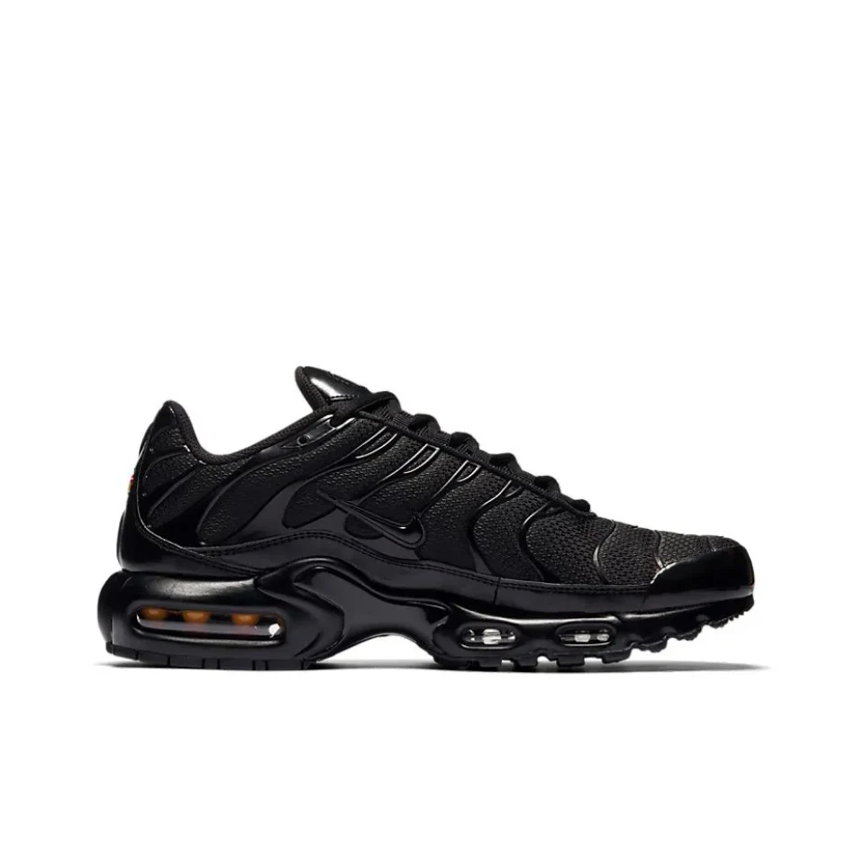 Nike Air Max Plus TN Men Women Running Shoes Breathable, Non Slip, Durable Air Cushion, Cushioning Fabric Triple Black