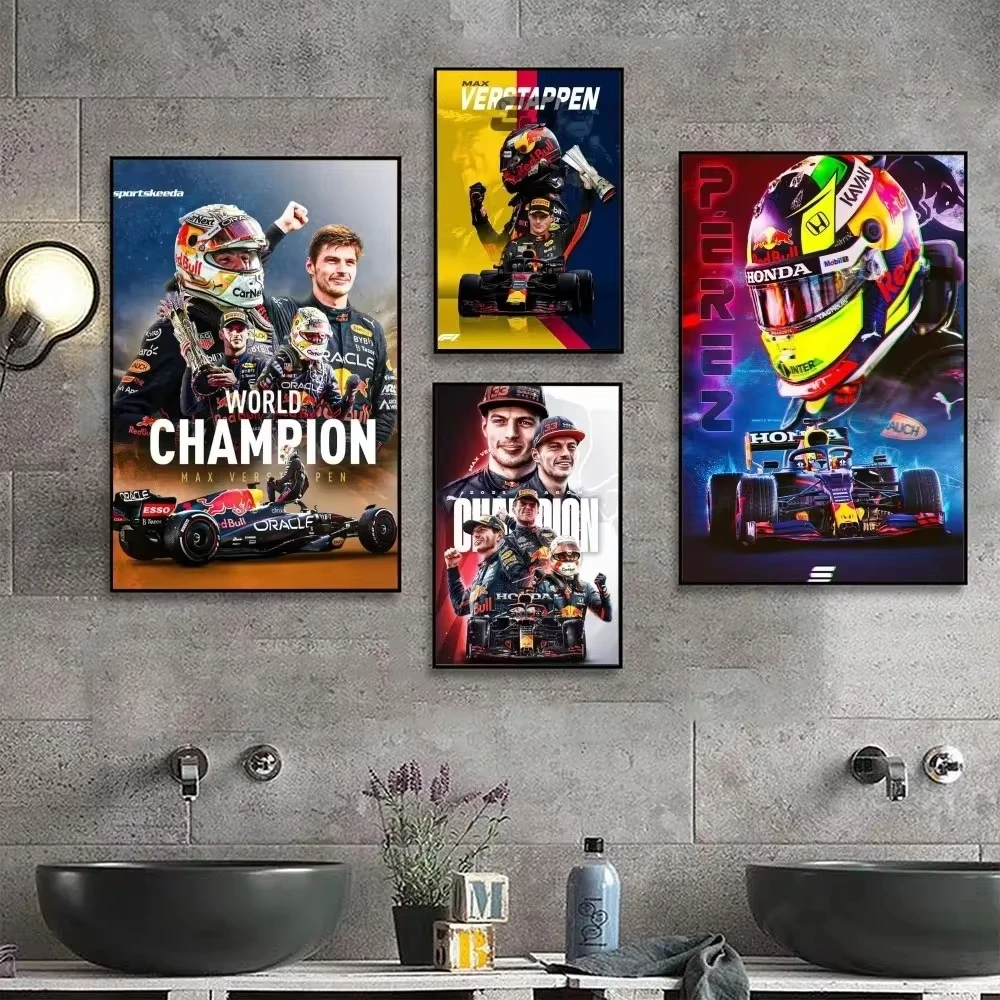 Max F1 Car V-Verstappen Poster No Framed Poster Club Bar Poster Wall Art Painting Bedroom Study Canvas Painting