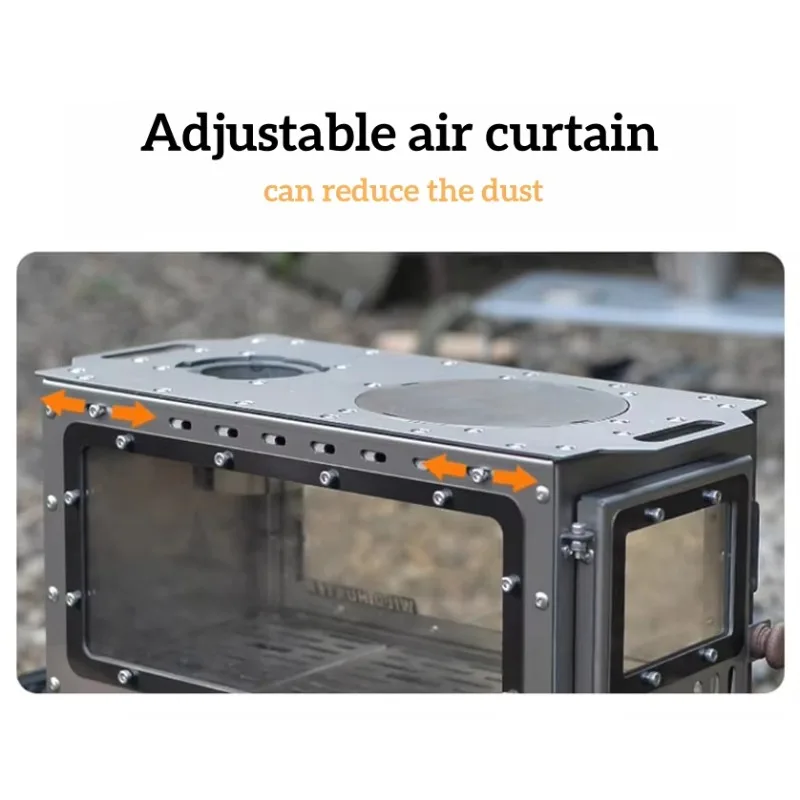 SOLOMAN Ultra-Light Portable Pure Titanium Wood-Burning Stove with Carry Case & Smoker Box for Modern Outdoor BBQ Camping