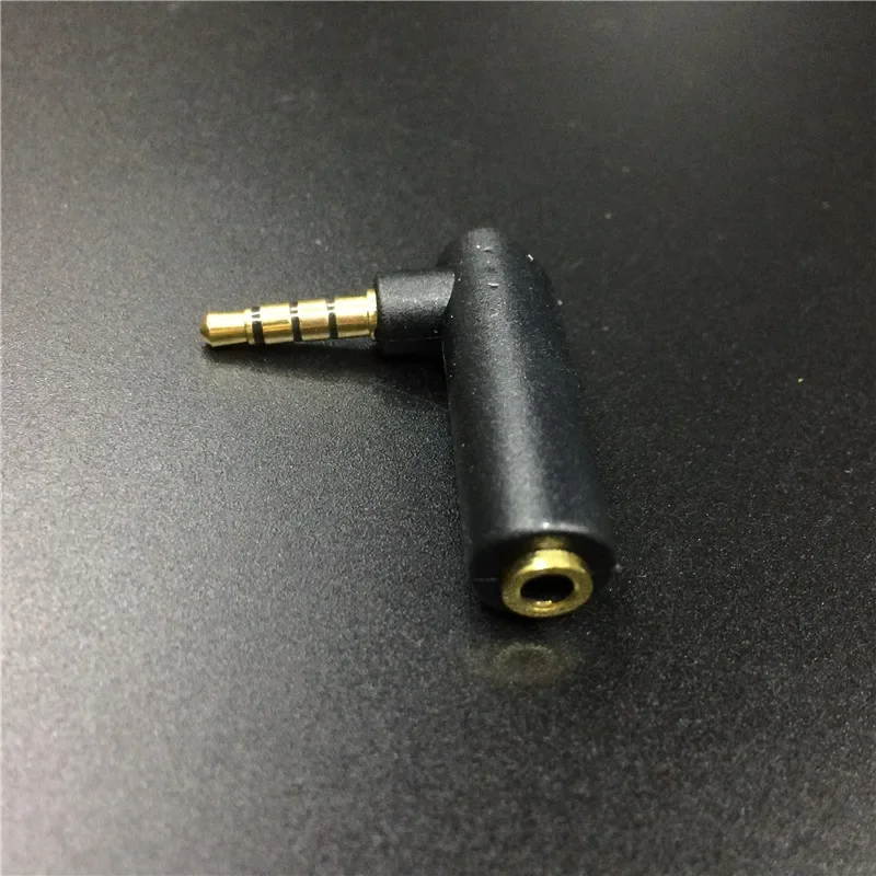 1Pcs À Angle Droit 3.5mm Femelle À 2.5mm 4 Pôles Mâle Stéréo Prise Écouteurs Adaptateur BRICOLAGE Connecteur Plaqué Or