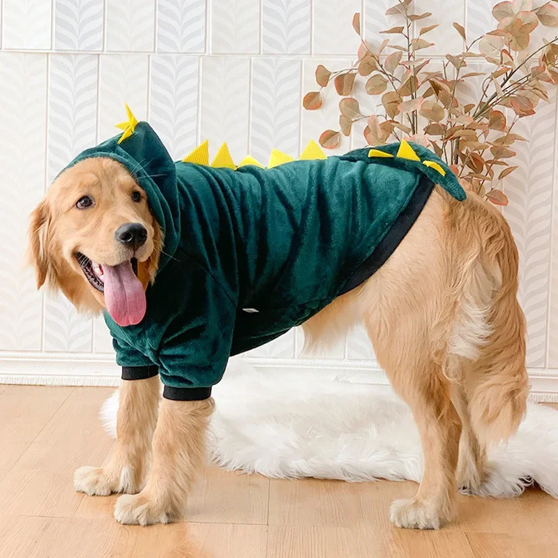 Large Dog Clothes Funny Dinosaur Tiger Winter Fleece Clothes Clothing Winter Warm Medium and Large Dogs Autumn Winter Pet Items