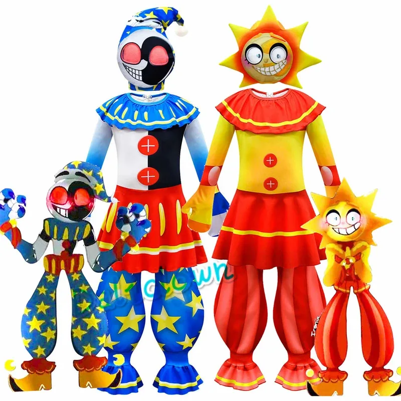 DY2025Moondrop SunDrop disfraz de Cosplay niño disfraz de Halloween para niños Luna gota amanecer FNAF carnaval Cosplay mono máscara Su