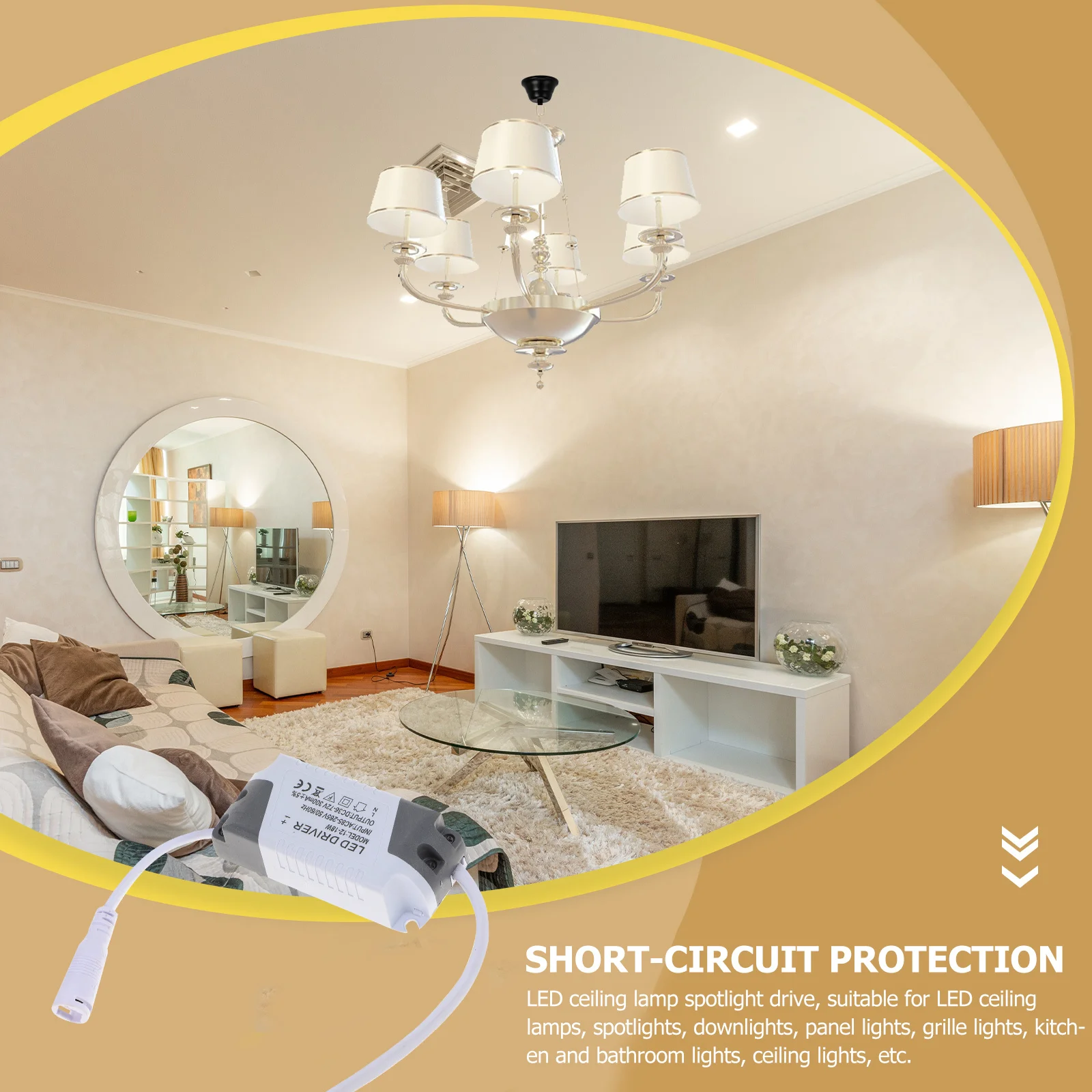 

Constant Voltage LED Driver 12-18W 36V-63V Short Circuit Protected for LED Ceiling Spotlights Panel Grille Lights Indoor