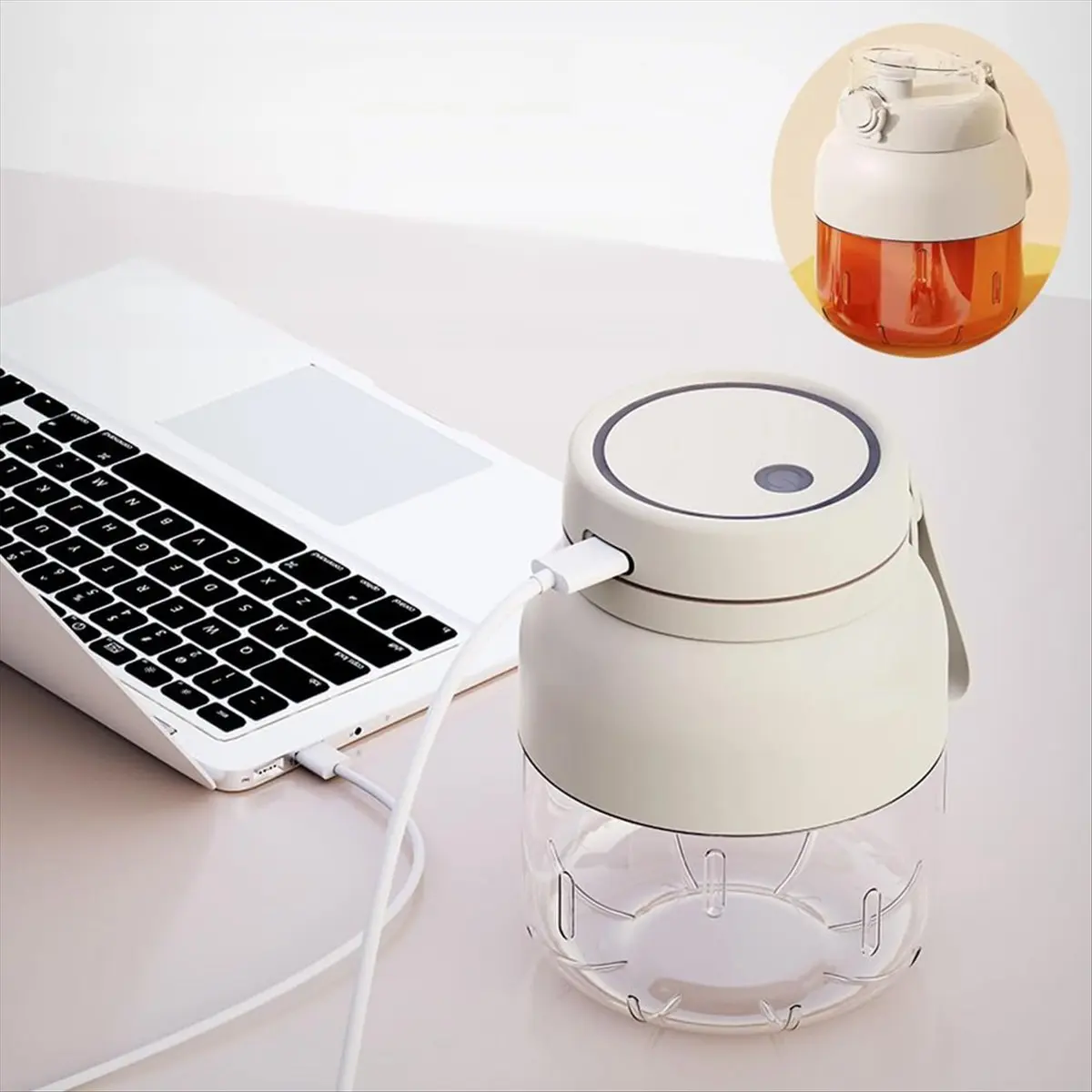 TOP RATED~Portable Electric Juicer Cup, Rechargeable Fruit Juicer for Students, Large Capacity, Ideal for School & Home Use Blue