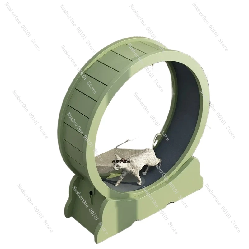 Eco-Friendly Cat Running Wheel - Small Pet Exercise Equipment with Solid Wood Cat-Tree and Silent Features