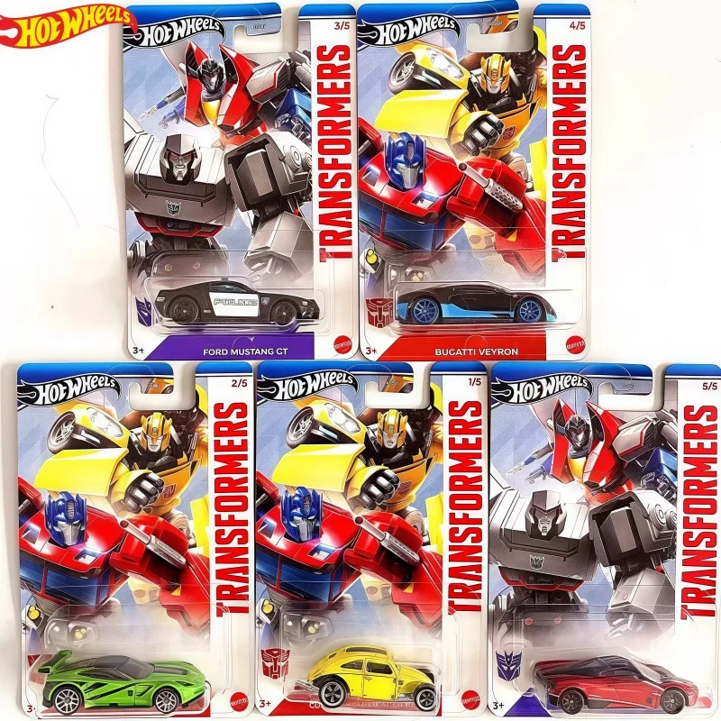 

Hot Wheels Трансформеры Gdg83 Bumblebee Custom Volkswagen Ford Mustang Pagani Bugatti Veyron 1/64 Kong Литая модель автомобиля Подарки