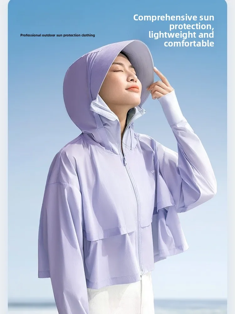 

Banana Le Women's Lightweight Breathable UV Protection Skin irt Summer Anti-Uv Cool Feeling Windbreaker Hooded Zipper Lon...