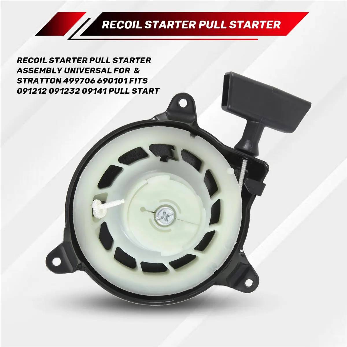 

A23PBG Recoil Starter Pull Starter Assembly Universal for Briggs & Stratton 499706 690101 Fits 091212 091232 09141 Pull Start