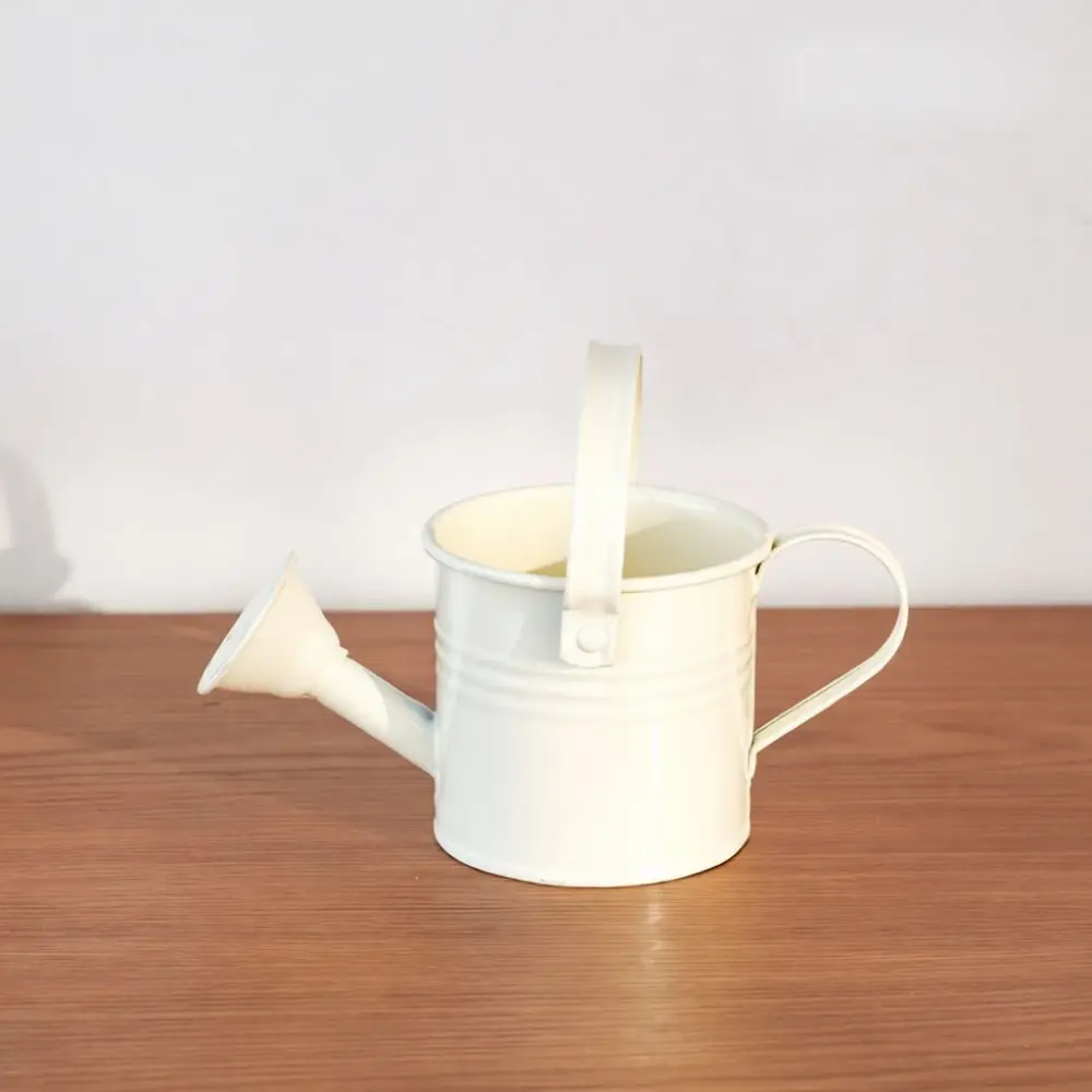 Candy Color Mini Iron Watering Can Flower Pot Garden Succulent Holder Desktop Decorative Metal Vessel Creative Home Vase