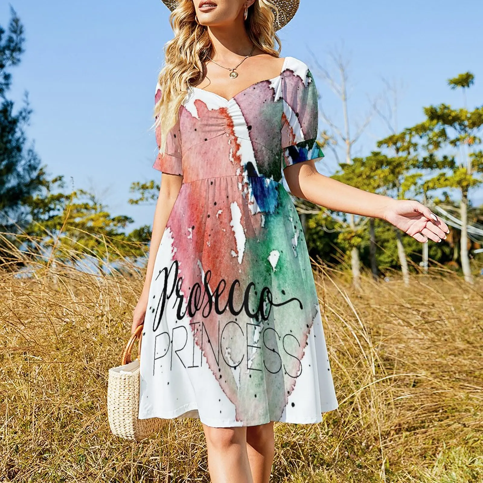 Prosecco Lover Girly Watercolor Sleeveless Dress beach dress luxury dress