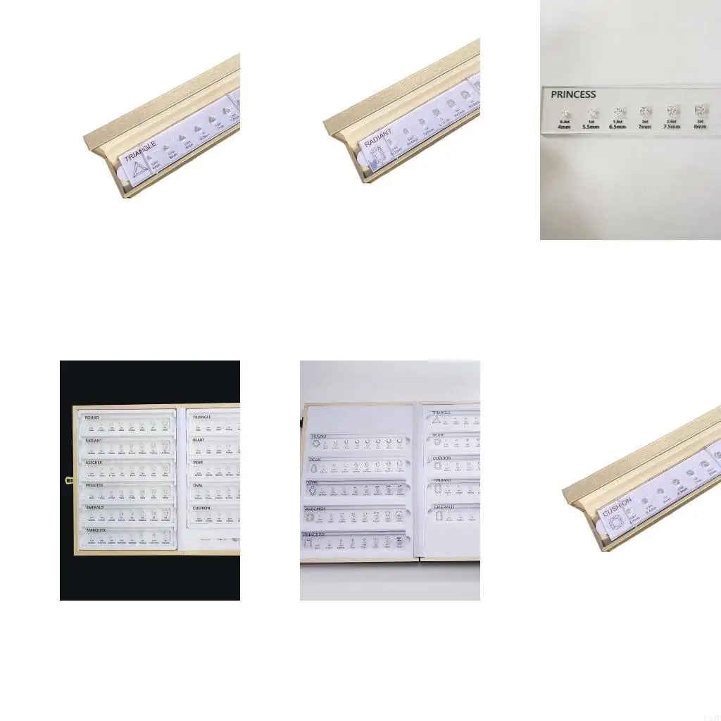   Customizable Rings Size Reference Chart Featuring Cubic Zirconia Gemstones Jewelry Accessory for Jewelry Store Display