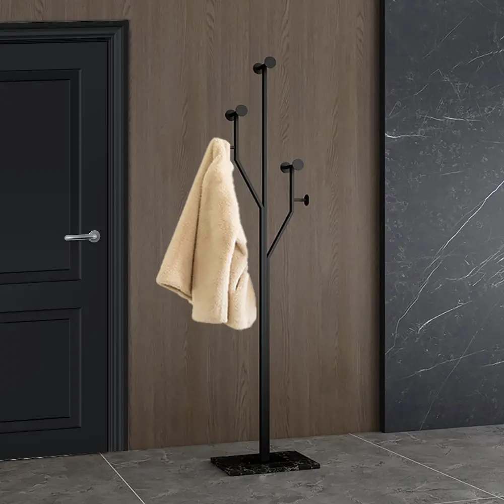 Freestanding Coat Rack Tree-Shaped Metal Coat Tree With Heavy Duty Marble Base Corner Clothing Rack For Bedroom Entryway