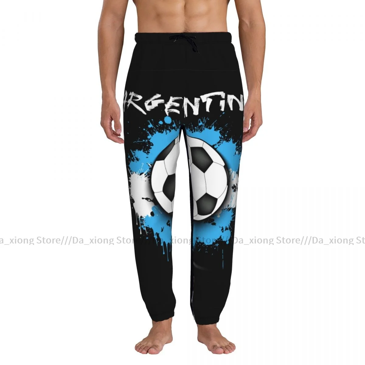 Men Pants Argentina Flag Soccer Ball Against Pattern Male Trousers Fitness Sweatpants Streetwear