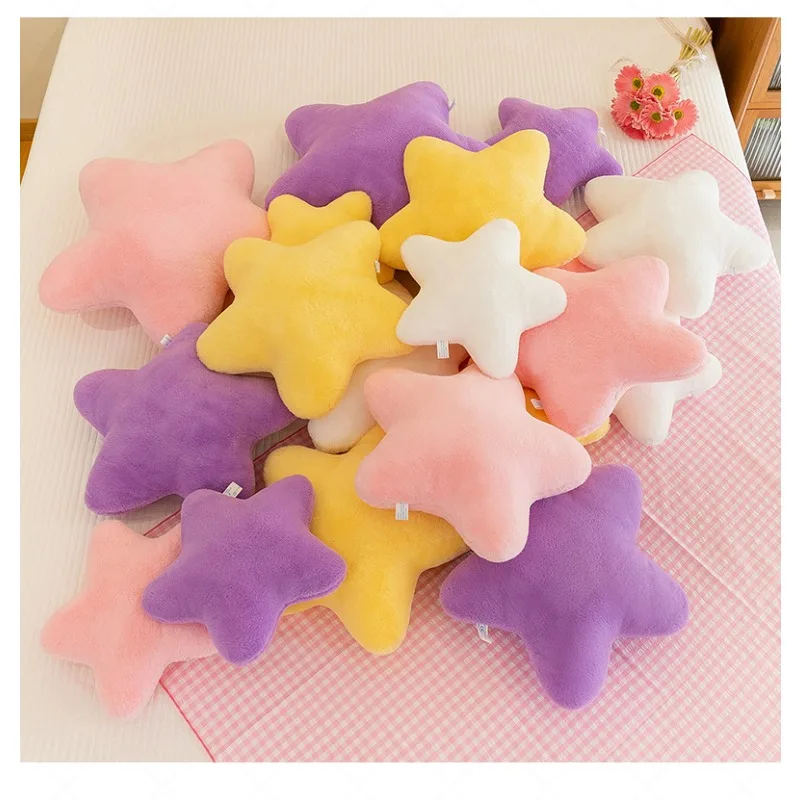 Star Plush Pillow  Ultra Soft Cream & Pink Stuffed Toy for Sleeping Cute  Decor for Girls' Room
