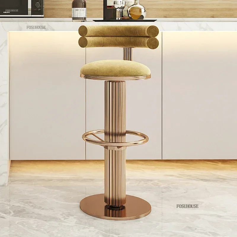 

Высококачественные высокие барные стулья, легкие роскошные дизайнерские высокие кухонные стулья, домашний барный стул, скандинавские барные стулья из нержавеющей стали для кухни