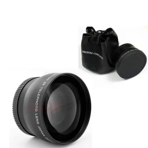 55mm 2.0x TELE Telephoto LENS Magnification for 55 mm canon nikon pentax sony fuji olympus DSLR/SLR Digital Camera