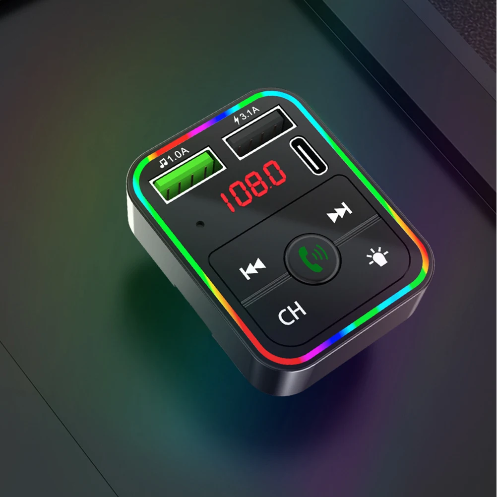 

Car Mp3 Player Wireless Adapter Dual USB Charging Ports Smart Phone Compatible Transmitter Abs Audio