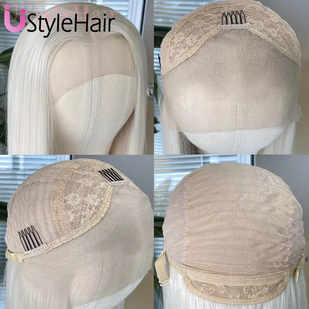 Platina Lace Front Pruik Synthetische Lange Natuurlijke Golf Pruik Blonde Natuurlijke Ogende Dagelijks Gebruik Pruik Hittebestendig Haar Cosplay Party