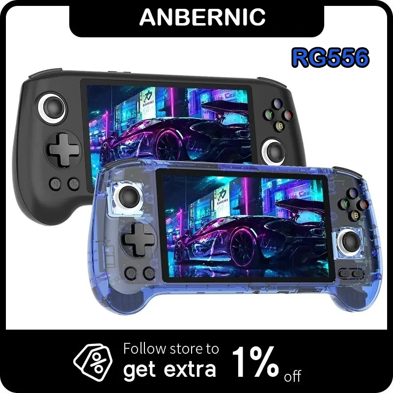 ANBERNIC RG556 Handheld Games Console 5.48'' AMOLED 1080*1920 Screen Android 5500mAh Portable Video Games Player AI Assistant