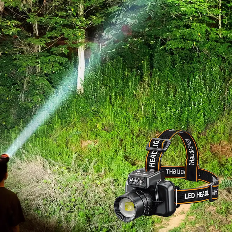 Led Super Powerful Headlamp Rechargeable Head Flashlight High Power Head Lamp 1000Meters Headlight